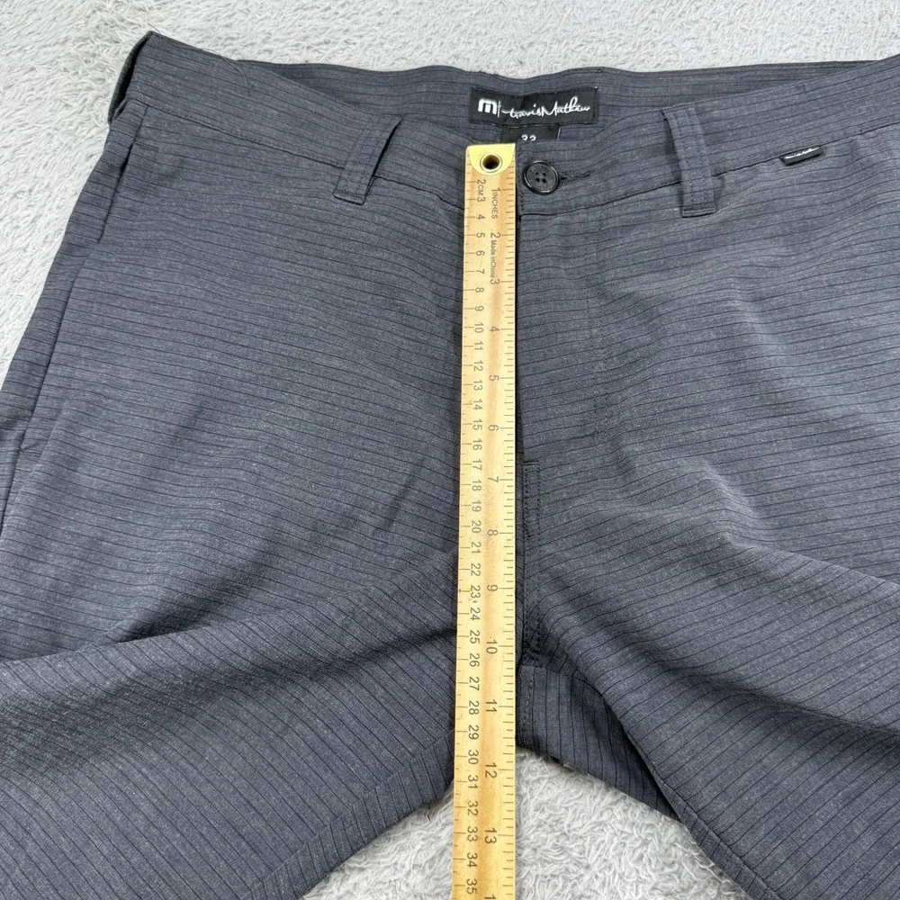 Travis Mathew Shorts Mens 33‎ Striped Golf Outdoor Stretch Casual Gray